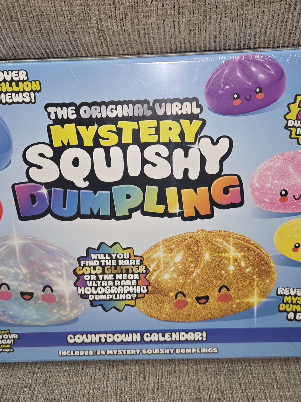 Mystery Squishy Dumpling Countdown Calendar - Gold & Multicolor